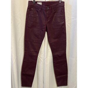 Gap 1969 Coated Maroon Skinny Jeans Womens Size 26
